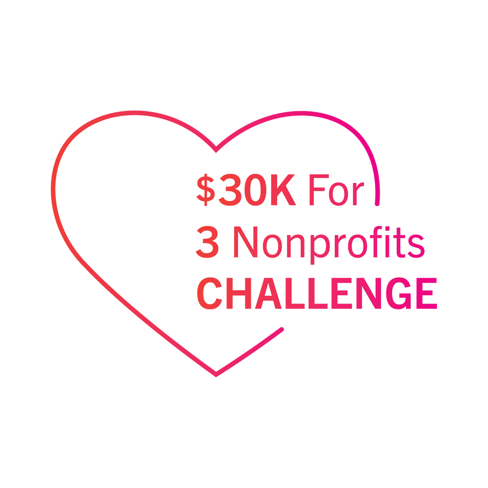 30k for 3 nonprofits graphic